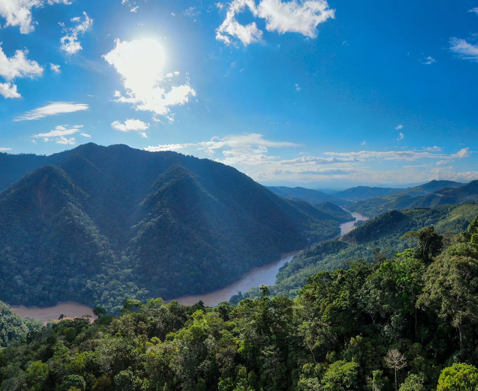 Valle de selva alta con río